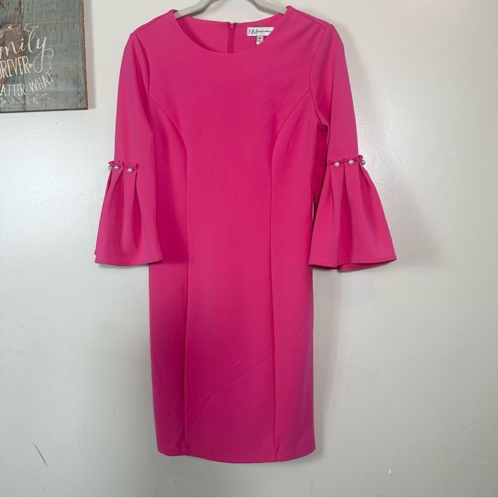 Neiman Marcus Fuchsia Bell Sleeve Dress